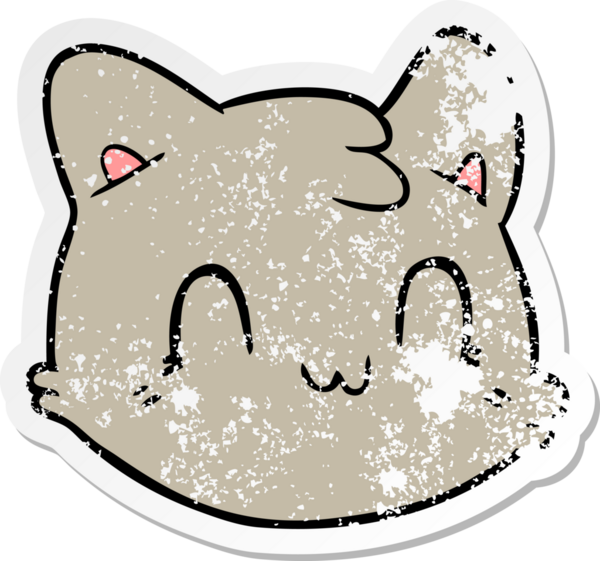 Bir insan tarafından çizilmiş karikatür kedi suratı.