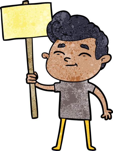 Bir insan tarafından çizilmiş mutlu çizgi film adamı.