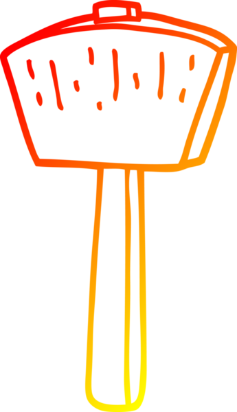 Bir insan tarafından çizilmiş bir karikatür çekicinin sıcak çizgi çizimi