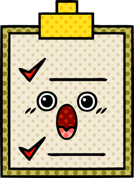 bir insan tarafından çizilmiş kontrol listesinin çizgi roman tarzı karikatürü