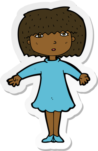 Bir insan tarafından çizilmiş bir karikatür çıkartması.