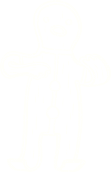 Zencefilli Adam Tebeşiri Bir insan tarafından çizilmiş