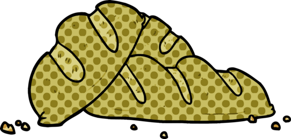 Bir insan tarafından çizilmiş taze ekmek somunları.