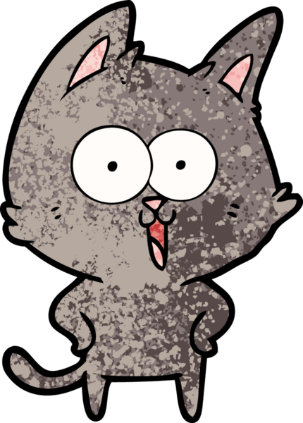 Bir insan tarafından çizilmiş komik çizgi film kedisi.