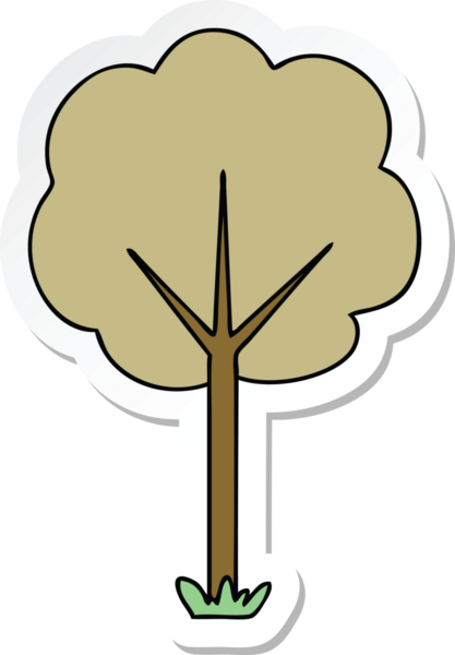 Bir insan tarafından çizilmiş garip bir el karikatür ağacının çıkartması.