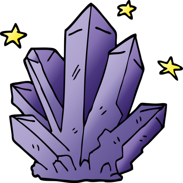 karikatür sihirli kristal bir insan tarafından çizildi