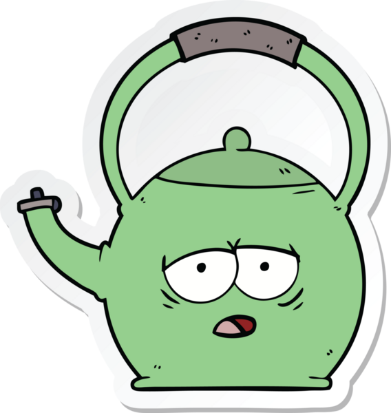 Bir insan tarafından çizilmiş karikatür kazanı çıkartması.