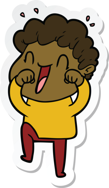 Bir insan tarafından çizilmiş mutlu bir adamın çıkartması.