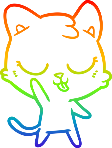 gökkuşağı gradyanı çizimi bir insan tarafından çizilmiş çizgi film kedisi