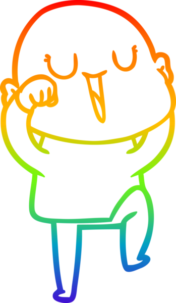 gökkuşağı gradyan çizimi mutlu bir çizgi kel adamın çizimi bir insan tarafından çizildi