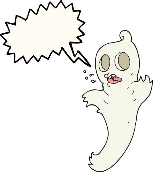 Bir insan tarafından çizilmiş serbest konuşma balonu çizgi film hayaleti.