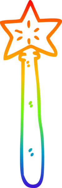 gökkuşağı gradyanı çizimi bir insan tarafından çizilmiş bir çizgi film sihirbazı değneği