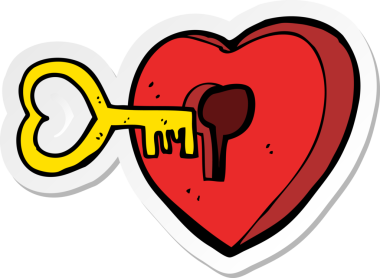 Bir insan tarafından çizilmiş bir kalp karikatürü çıkartması.