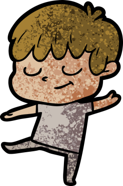 Bir insan tarafından çizilmiş mutlu çocuk çizgi filmi.