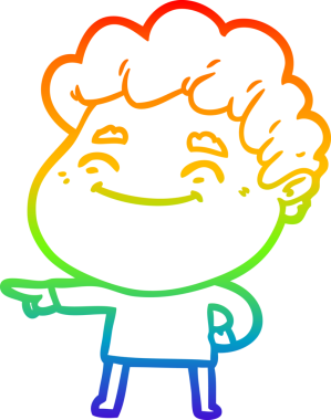 Bir insan tarafından çizilmiş gökkuşağı gradyan çizgi çizimi.