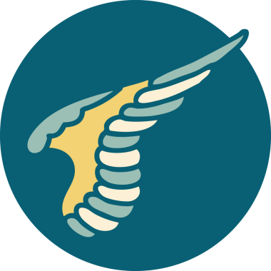 Bir insanın çizdiği kanadın ikonik dövme şekli