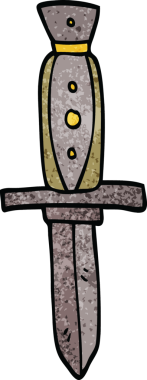 Bir insan tarafından çizilmiş karalama dövme hançeri sembolü.