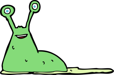 Bir insan tarafından çizilmiş karikatür sümüklüböceği