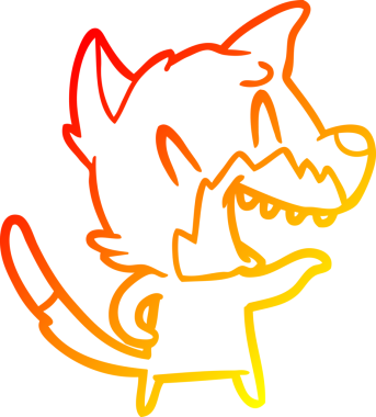 Bir insan tarafından çizilmiş gülen tilki çizgi filmi.