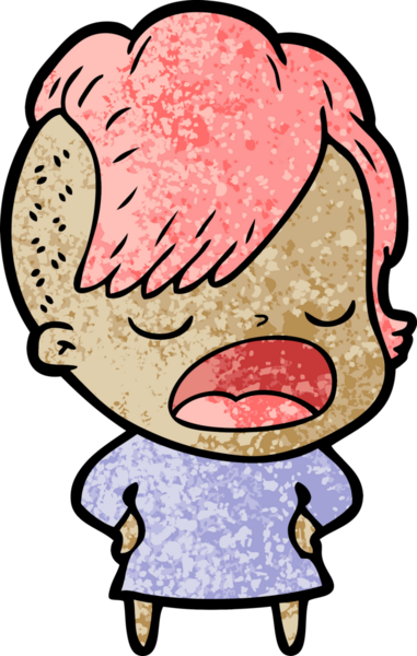 Bir insan tarafından çizilmiş havalı hippi kız çizgi filmi.