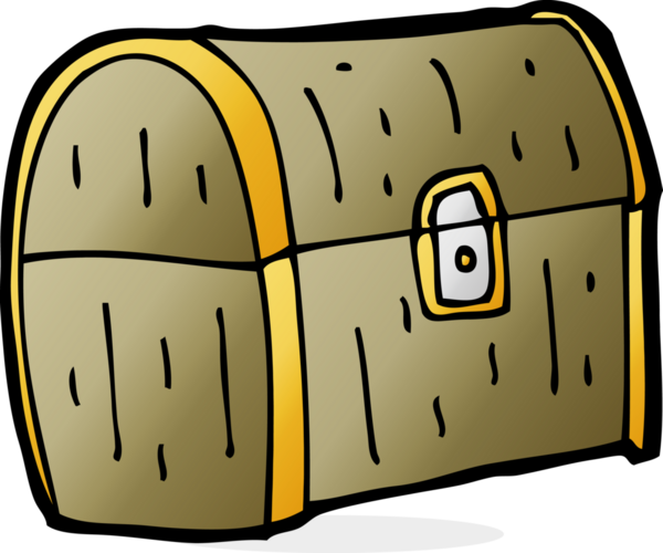 Bir insan tarafından çizilmiş hazine sandığı.