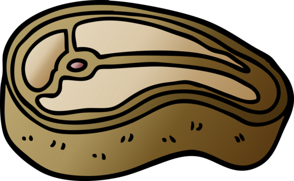 karikatür bir insan tarafından çizilmiş iyi pişmiş et