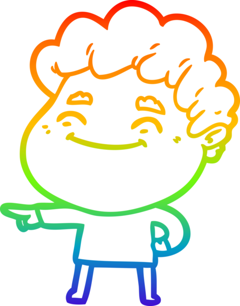 Bir insan tarafından çizilmiş gökkuşağı gradyan çizgi çizimi.