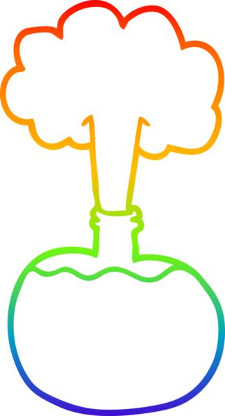 Gökkuşağı gradyan çizgi çizimi bir insan tarafından çizilmiş deney iksirleri