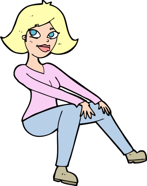 Bir insan tarafından çizilmiş mutlu bir kadın.