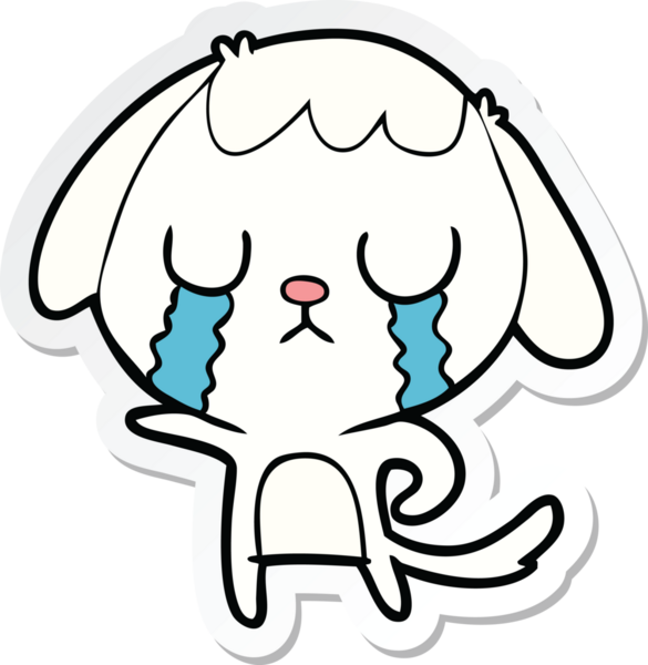 Bir insan tarafından çizilmiş şirin bir köpeğin çıkartması.