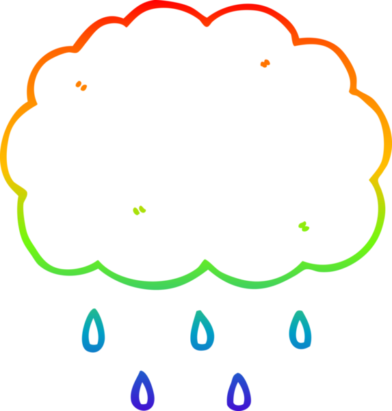 gökkuşağı gradyanı çizimi bir insan tarafından çizilmiş bir karikatür bulutu