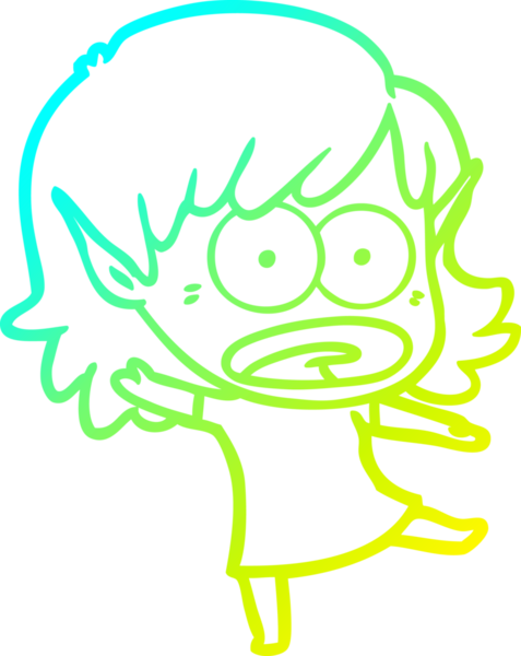 Bir çizgi film karakteri çizimi bir insan tarafından çizilmiş bir elf kızı şok etti.