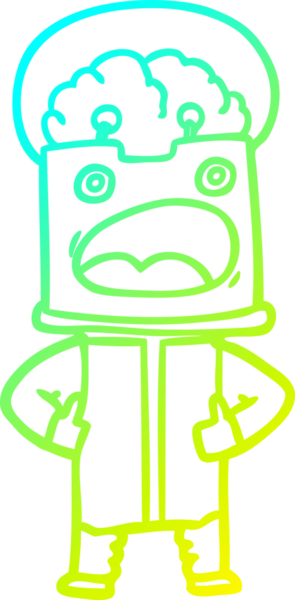 Bir insan tarafından çizilmiş soğuk gradyan robot çizimi