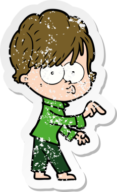 Bir insan tarafından çizilmiş karikatür bir kadının sıkıntılı çıkartması.