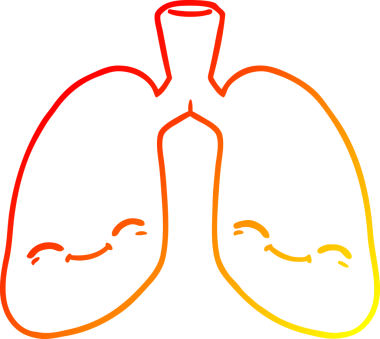 Bir insan tarafından çizilmiş bir karikatür akciğerinin sıcak gradyan çizimi