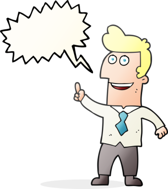 Bir insan tarafından çizilmiş serbest konuşma balonu karikatür işadamı