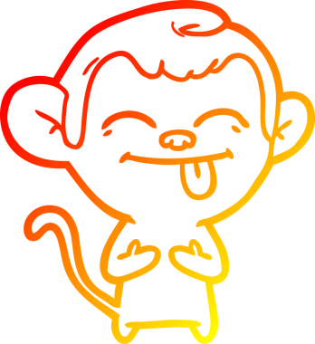 Bir insan tarafından çizilmiş komik çizgi maymun çizimi.