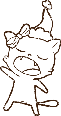 Bir insan tarafından çizilen Şarkı Söyleyen Kedi Kömürü