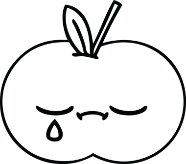 Bir insan tarafından çizilmiş kırmızı elma çizimi.