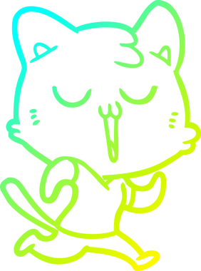 Bir insan tarafından çizilmiş çizgi film kedisinin soğuk çizgi çizimi.