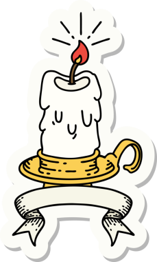 Bir insan tarafından çizilmiş dövme stili ürkünç erime mumu çıkartması.