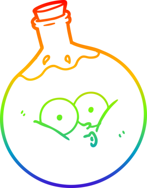 gökkuşağı gradyanı çizimi bir insan tarafından çizilmiş bir karikatür iksiri