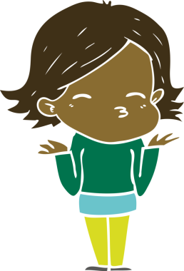 Bir insan tarafından çizilmiş düz renkli bir çizgi film.