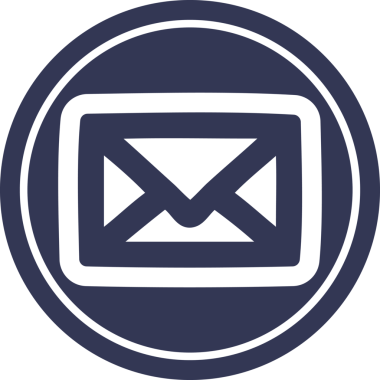 bir insan tarafından çizilmiş zarf harfi dairesel simgesi