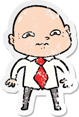 Bir insan tarafından çizilmiş gergin bir adamın sıkıntılı çıkartması.