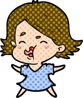 Bir insan tarafından çizilen karikatür kızı.