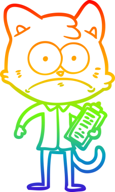 gökkuşağı gradyan çizgi çizimi Bir insan tarafından çizilmiş pano ile bir çizgi kedi