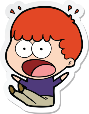 Bir insan tarafından çizilmiş bir karikatür çıkartması.