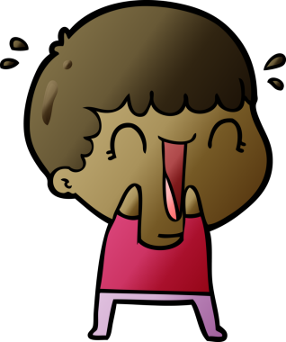 Bir insan tarafından çizilmiş gülen karikatür adam.