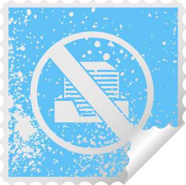 Bir insan tarafından çizilmiş kağıtsız ofis sembolünün kare soyma etiketi.